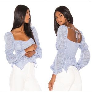 Periwinkle Blue Revolve Song of Style “Clara Top” in Sky Blue Women’s XS